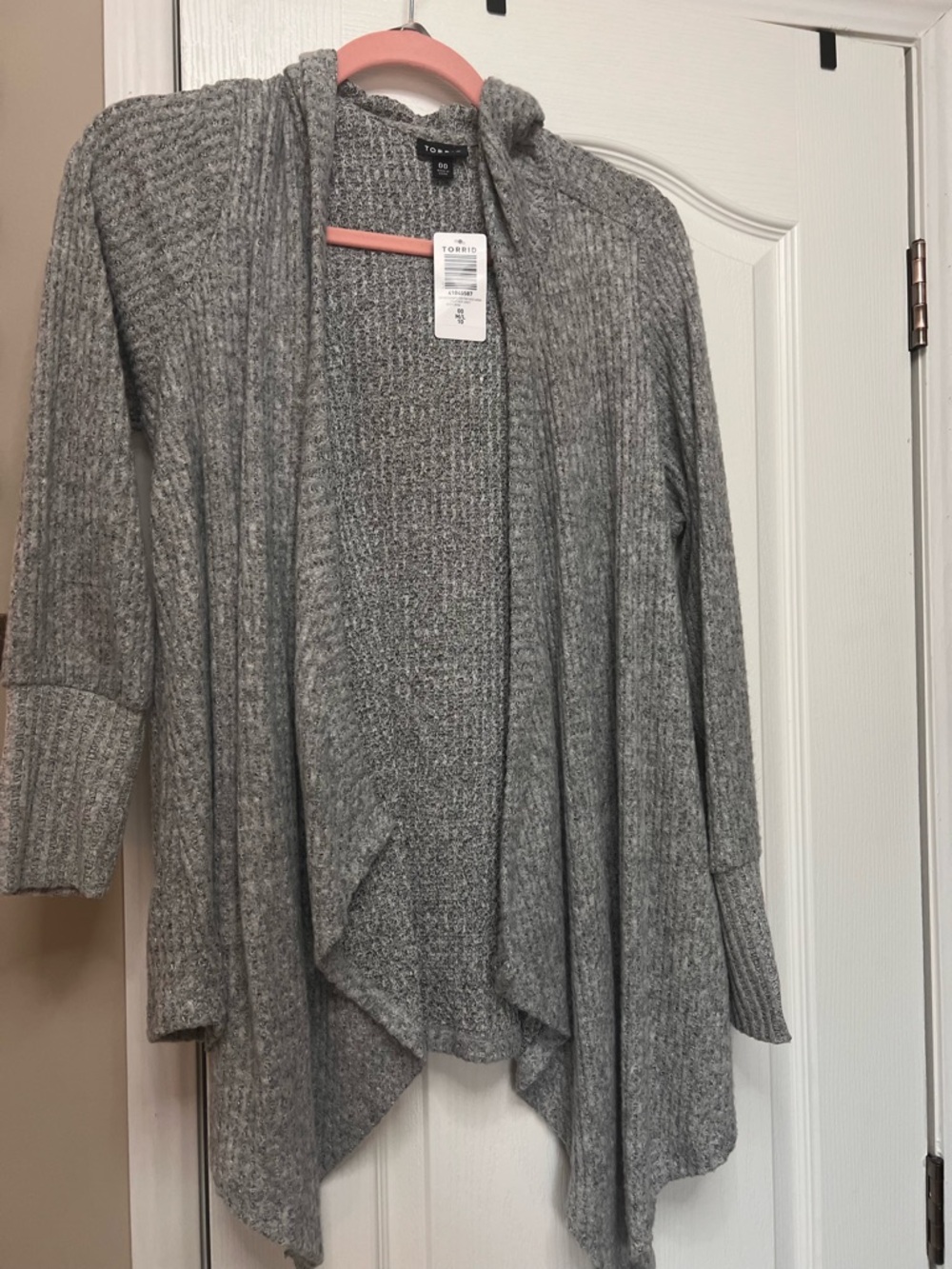 Torrid Gray Open-Front hooded Knit Cardigan Sweater